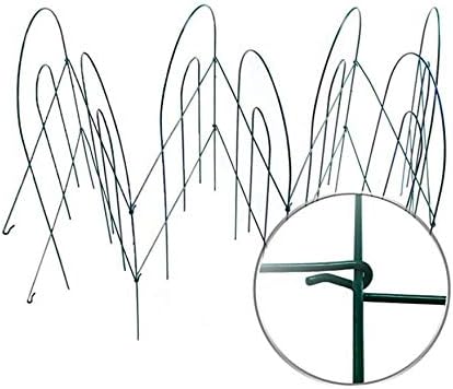 Miniatura 3 de Valla plegable verde para jardín, valla de césped de 24 pulgadas x 10 pies, paquete de 1 juego, longitud total de 10 pies, panel de paisaje, vallas