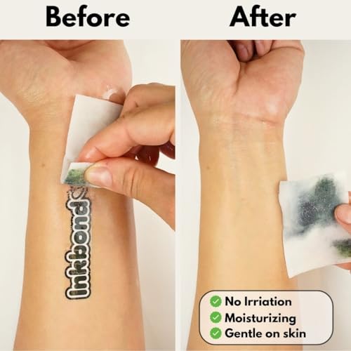 Inkbond Temporary Tattoo Removal Wipes – Fast, Gentle, Skin-Safe – Removes Any Temporary Tattoo in Seconds