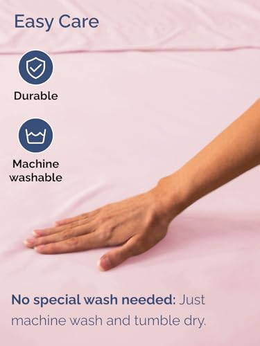 Image of Extra Deep Split King Fitted Sheet - Single Fitted Sheet - Lavender Pink | Easily Fits 18 inch to 24 inch Mattress, Soft, Wrinkle Free, Breathable & Comfy, Extra Deep Pockets Hotel Luxury Fitted Sheet