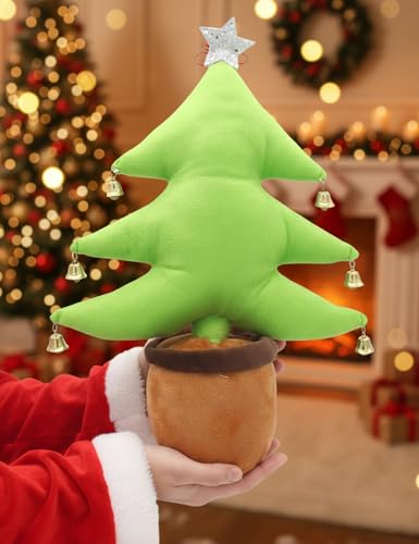 Image of Tickles Merry Christmas Santa Claus X-MAS Soft Stuffed Plush Tree for Kids Christmas Birthday Gift (Color: Green ; Size: 40 cm)