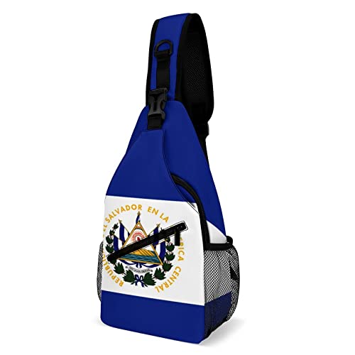 El Salvador Flag Sling Backpack Print Shoulder Chest Bag Crossbody Bag Travel Daypack for Women Men