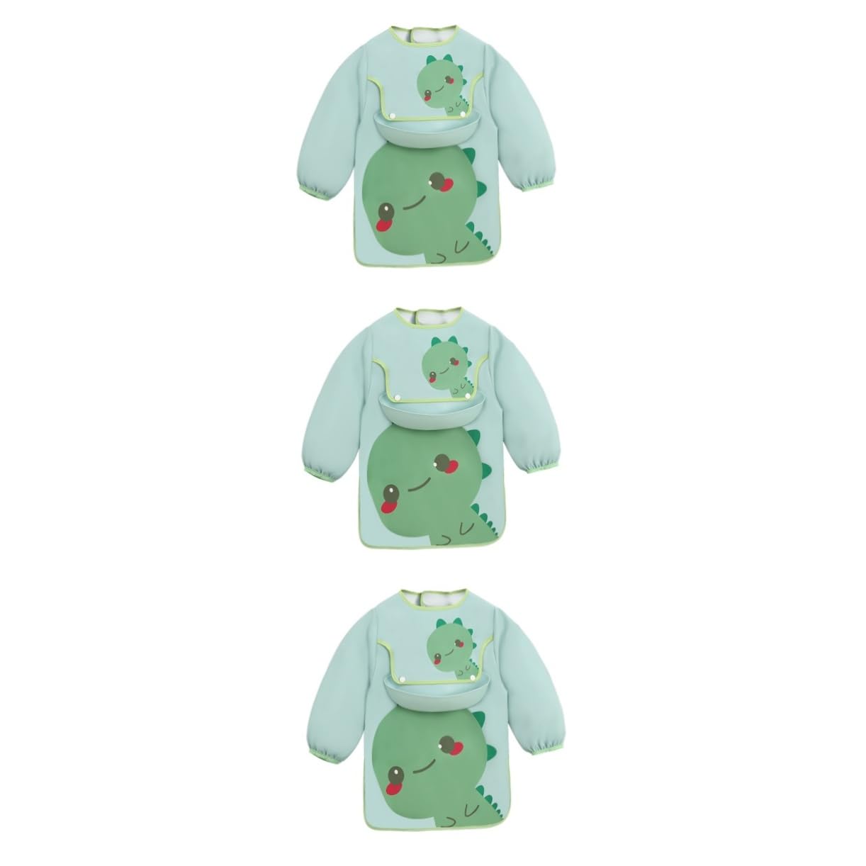 ifundom 3piezas Babero Para Bebés Con Mangas Largas y Cuello Cómodo Delantal Para Comidas Infantiles Protección Efectiva Contra Manchas y Agua Para y Comidas Guarderías