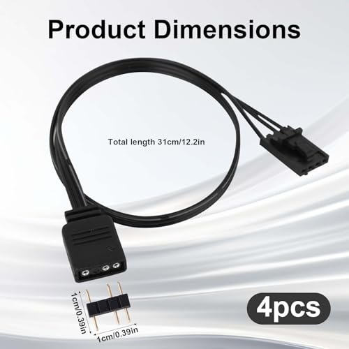 4 adaptadores RGB 4 pines a 3 pines para PC miniatura 2