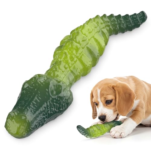 Pewkim Nylon Hundespielzeug für Aggressive Hunde, Krokodil Unzerstörbares Hundespielzeug, Hunde Kauen Spielzeug für Haustierzahnreinigung, Robust Kauspielzeugs Hund für Mittlere bis große Hundes