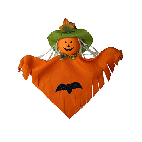 Halloween Hanging Ghost Windsock Spook Fly Witch Scarecrow Doll Holiday Party Decoration Patio Lawn GardenPumpkin Doll(Orange) Jasnyfall