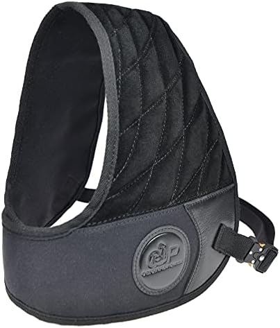 Tas Trost Leather Protective Shirt Vest for Shotgun Rifle, Recoil Reducer Padding Vest Field Shield with Adjustable Straps (Black)
