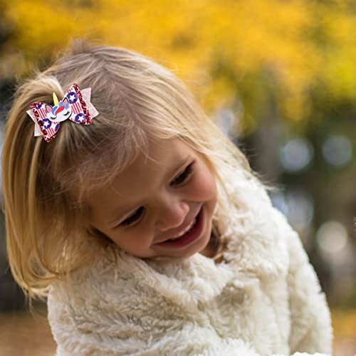 Patriotic 4Th Of July Hair Bow Clips,Glitter Independence Day American Flag Hair Pins For Kids Girls,Boutique Hair Accessories For Memorial Day #TOP3