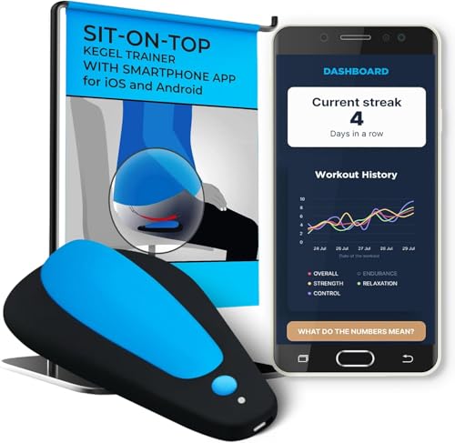 Boost Kegel Pelvic Floor Muscle Trainer for Men | Sit-On-Top Kegel Exerciser for Pelvic Floor Strengthening with Biofeedback | Kegel Toner for Bladder Support, Pelvic Floor Rehabilitation, & Stamina