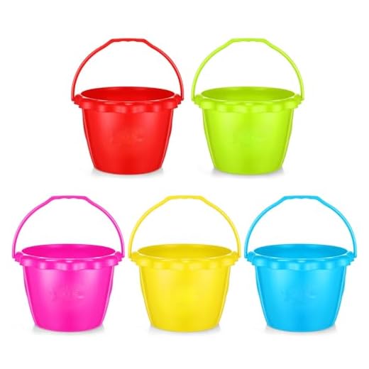 Yinder 5 Packs Sand Buckets, 6.5 in Rum Buckets Plastic Bucket Pails Toys for Pool Summer Beach Party Favors