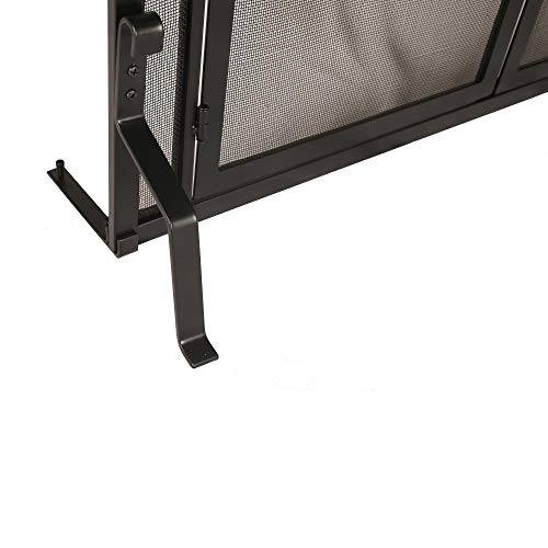 1. Go Fireplace Screen Ornate Wrought Iron Black Metal Fire Place Standing Gate, 31"(H) X 39"(W) #TOP4