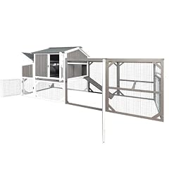 Outdoor Wooden Chicken Coop with Removable Tray and Nesting Wheels, Hen House Poultry Cage Indoor Hen House Chicken Cage with Ramp for Garden Backyard Rabbit Hutch