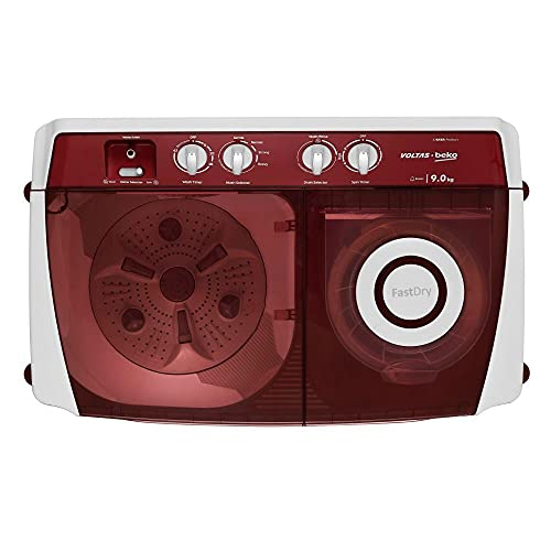 Image of Voltas Beko 9 kg Semi Automatic Washing Machine (Burgundy) WTT90ABRT, Top Load