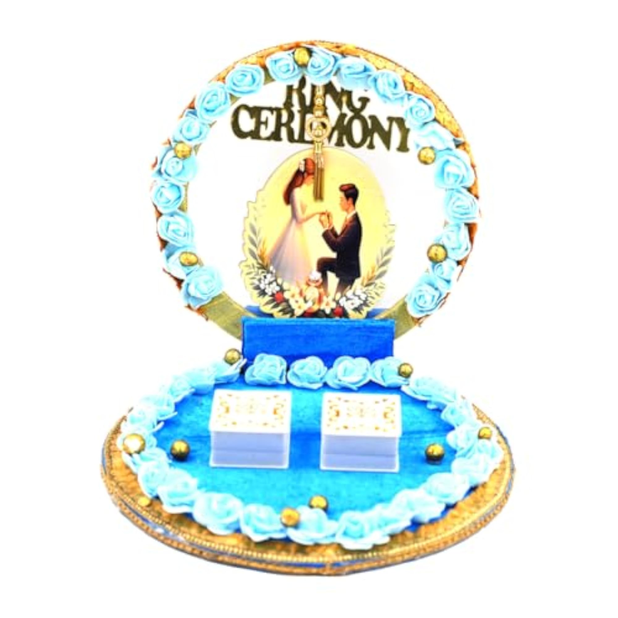 Designer Ring Ceremony Tray with Decorative Stand