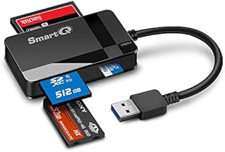 SmartQ C368 USB 3.0 SD Card Reader, Plug N Play, Apple and Windows Compatible, Powered by USB, Supports CF/SD/SDHC/SCXC/MMC/MMC Micro, etc.