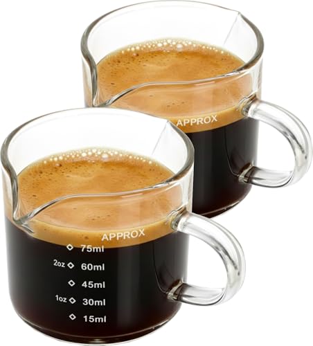 Espresso Shot Cups Set of 2, 4 OZ glass measuring