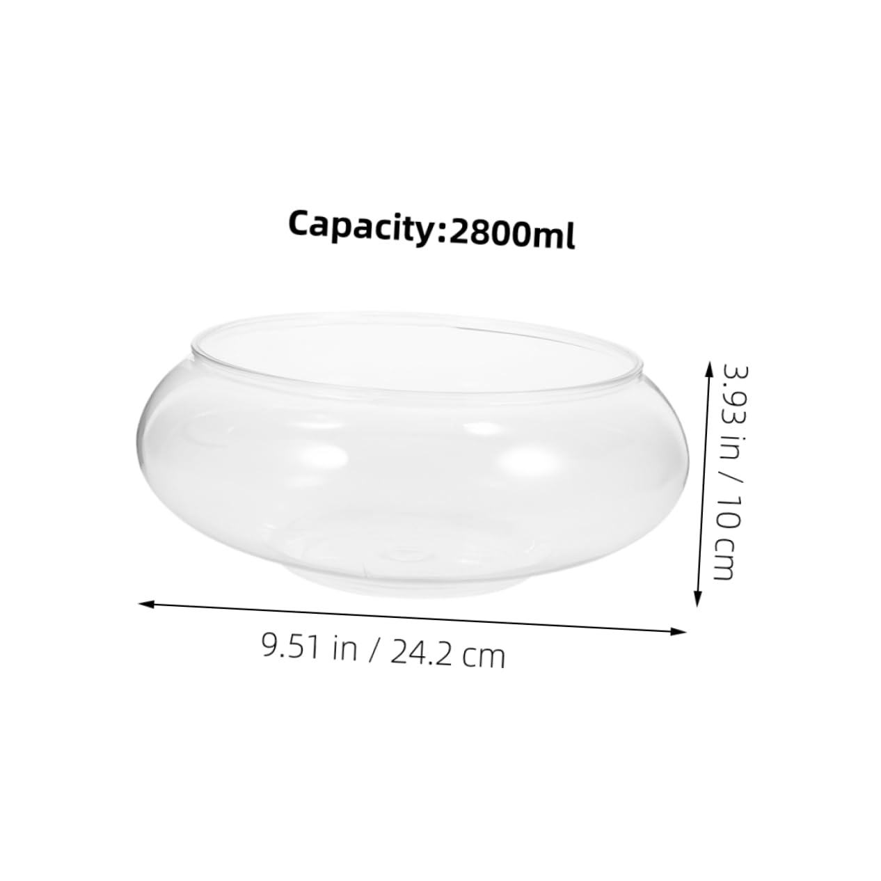 BESPORTBLE 2pezzi Acquario Per Pesci in Plastica Trasparente Boccia Rotonda Da Tavolo Piccolo Acquario Portatile Per Ufficio e Casa Per Pesci Viventi