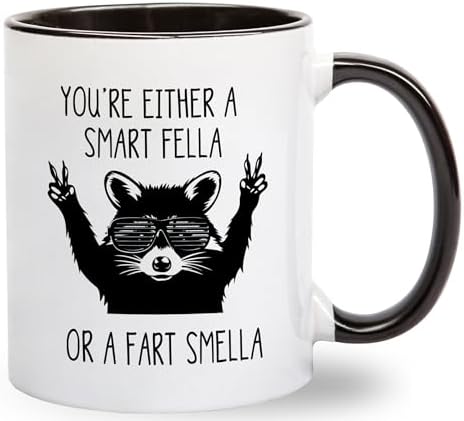 You're Either A Smart Fella or Fart Smella Coffee Mug - Retro Car...