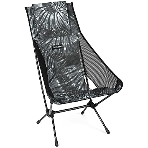 Helinox Chair Two Ultralight, High-Back, Collapsible Camping Chair, Black Tie Dye, with Pockets