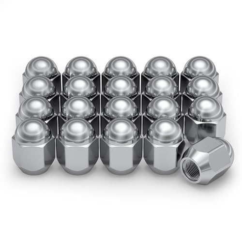 Image of White Knight M12x1.25 Lug Nuts for Select Nissan Frontier, Rogue, Cube, Juke, Leaf, Murano, Quest, Versa and Many More.. Factory Style Chrome Dome Top Acorn - WN11406-20AM (20 Pack)