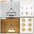 6-Light Farmhouse Chandelier for Dining Room 21.65”Rustic Chandeliers Imitation Wood Grain Light Fixture Modern Drum Large Black Chandelier for Kitchen Island Entryway Foyer Bedroom Hallway,E26