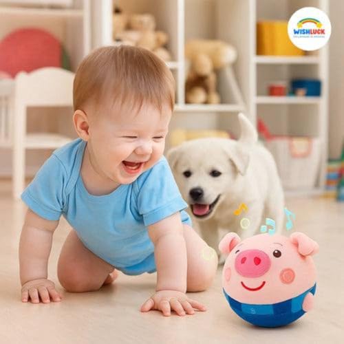 Image of Dancing Piggy Ball - Singing & Wiggling Plush Toy for Babies | Soft Machine-Washable Interactive Electronic Piglet with Music & Motion | Light-Up Musical Toy for 6M+ Toddlers & Kids |