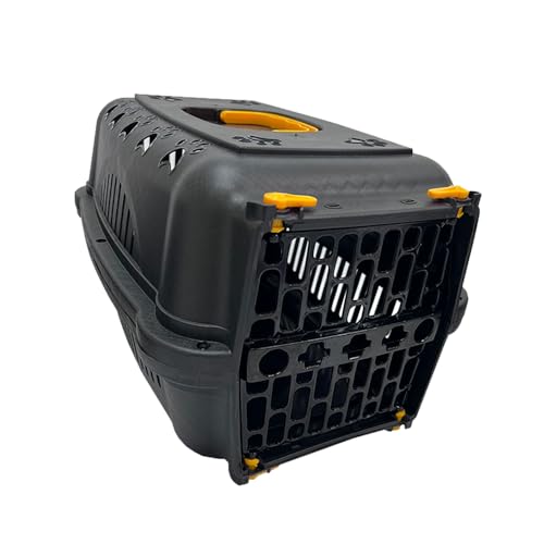 Caixa de Transporte para Cachorros e Gatos N.2 Black Amarelo, Transporte Pet Falcon