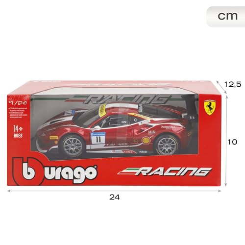 Bburago Ferrari 488 Challenge 2017 Formula Racing - Realistic 1:24 Scale Model Car, Officially Licensed by Ferrari, Recommended Age 3+ Years