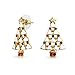 Bling Jewelry Crystal Enamel Christmas Tree Dangle Earrings Gold Plated