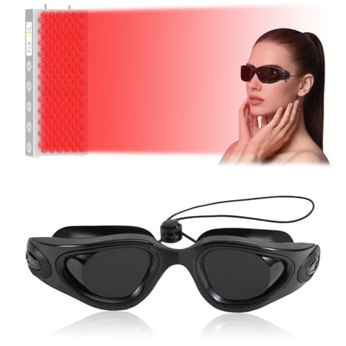 Protective Goggles for Tanning, Sun Tanning Bed Goggles Protective Eyewear Eye Protection for LED Light Home Beauty Sunbathing Use Include Case and Glasses Cloth (Black)