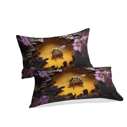 Parure de lit avec fermeture éclair housse de couette 3D insectes microfibre double - 5