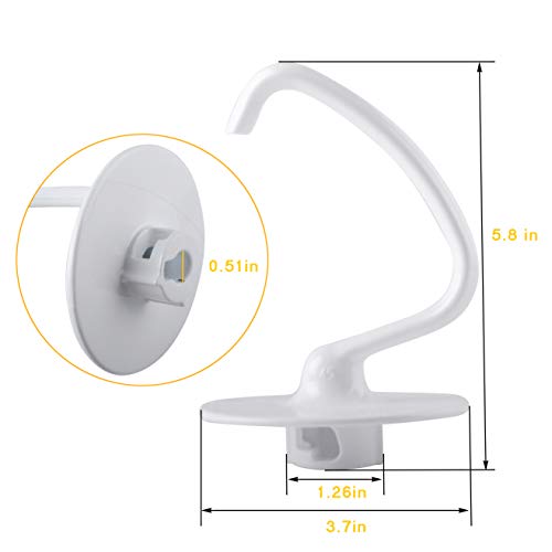 K45Dh C Dough Hook Replacement Compatible With Kitchen-Aid K45 K45Ss Ksm90 Ksm110 Ksm150 Ksm75 4.5 Qt Tilt-Head Stand Mixers Attachments,Non-Stick Bread Hook #TOP1