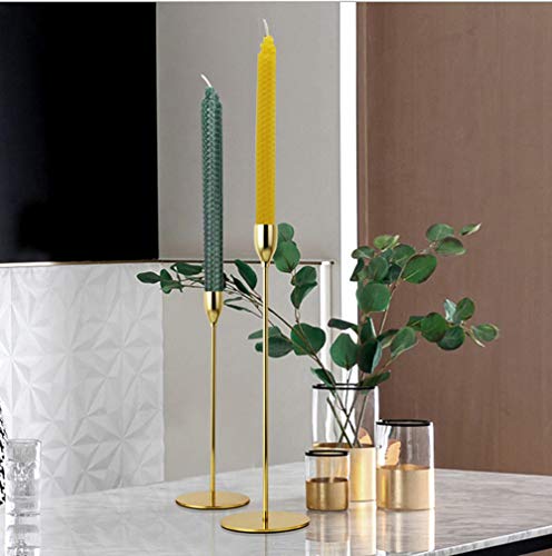 Image of 7 Pairs 100% Pure Beeswax Handmade Taper Candles, 9 Inch Smokeless Dripless Wax Candles, Beeswax Candle for Home Gift Ideas - Cool Color Set