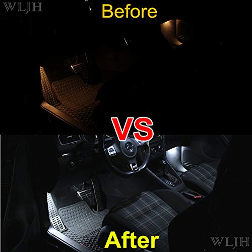 Image of WLJH White LED Interior Bulb Kit for BMW E46 Sedan Wagon Coupe 1999-2006 | 300lm, Canbus, White Cabin Lighting, Dome, Map, Footwell, Courtesy, Trunk and Cargo, License Plate Light, 17-Pack