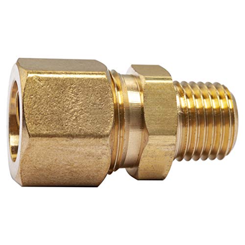 LTWFITTING Brass 1/2 OD x 1/4 Male NPT Compression Connector Fitting(Pack of 200)