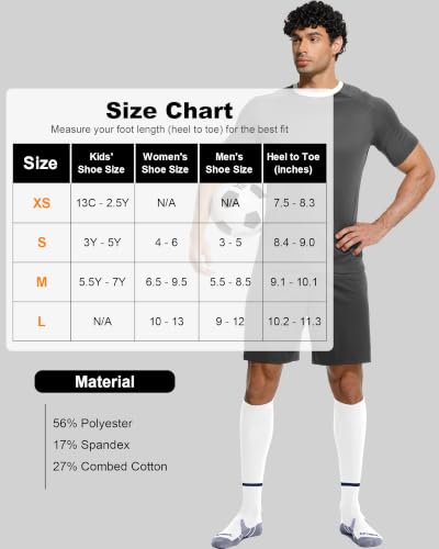 Image of APTESOL Knee High Sport Soccer Baseball Socks for Youth Boys Girls (1 /3 /5 Pairs)