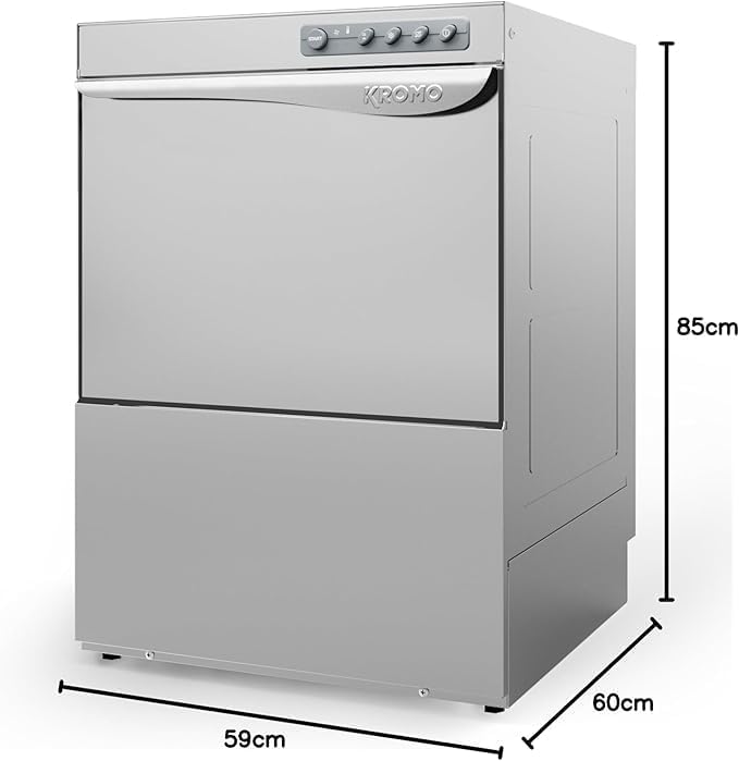Diagram showing maximum glass height, plate diameter, and basket size for the dishwasher
