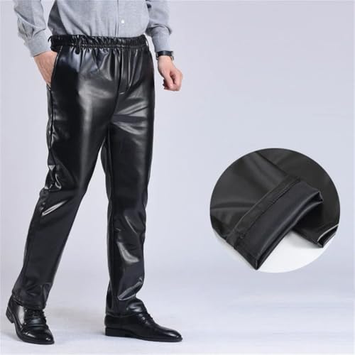 FULBHPRINT Men’S PU Leather Pants Casual Faux Leather Trousers Plus Size Slim Fit Fashion Pants for Spring Autumn3
