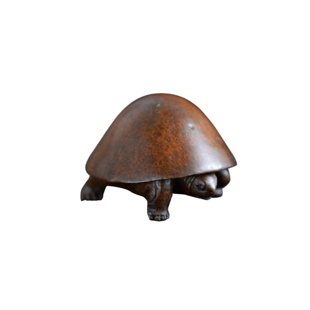 Théière en cuivre rétro et son porte-couvercle figurine d'animal pour table à thé Kungfu