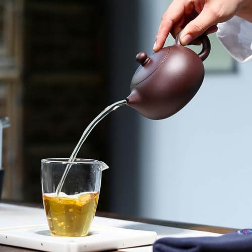 Image of Xishi Teapot 9oz Chinese Yixing Zisha Clay Pot Snap-lid Ceramics Purple Sand Mud Kungfu Tea Set Kettle 14 Hole Filter (purple 270ml)