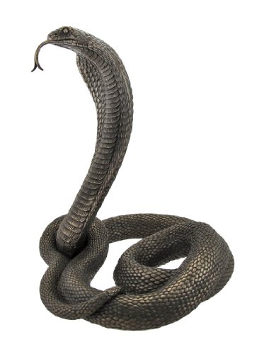 Estatua cobra rey 12.75 pulg de bronce y resina miniatura 4