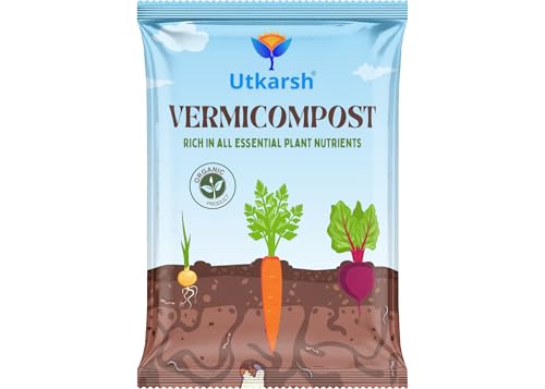 Utkarsh Vermicompost for Potted Plants, Organic Fertilizer for Home Garden, Crops, & Nursery, Khaad for Flowers, Vegetables & Lawn (5 Kg; Pack of 1)