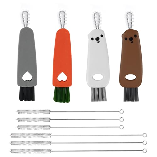 10pcs Bottle Brush, 3-In-1 Cup Lid Cleaning Brush, Straw Cleaner, Multifunctional Slit Cleaning Brush, Suitable For Water Bottles, Glass Jugs, Spouts, Lid Tubes