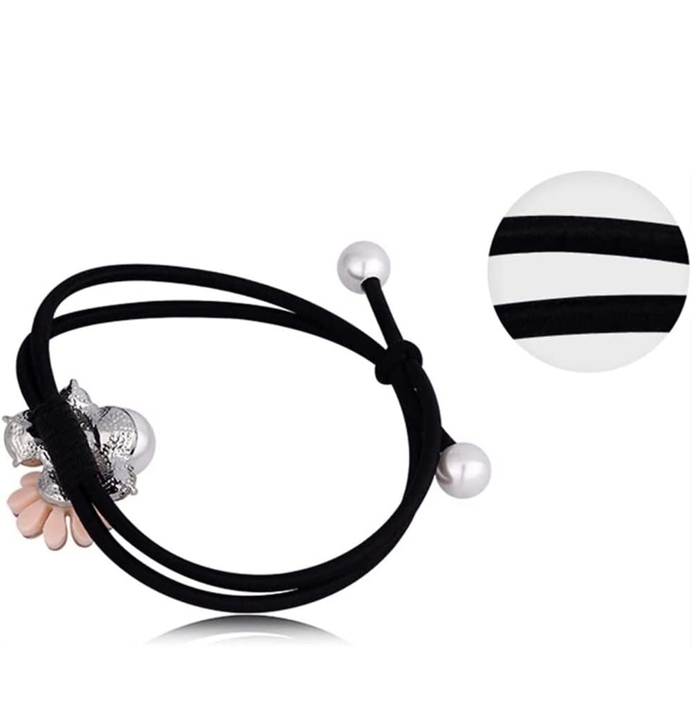 Scrunchies Per Capelli Piccola Testa Di Margherita Corda Strass Perla Copricapo Anello Per Capelli Elastico Accessori Per Elastici Per Coda Di Cavallo