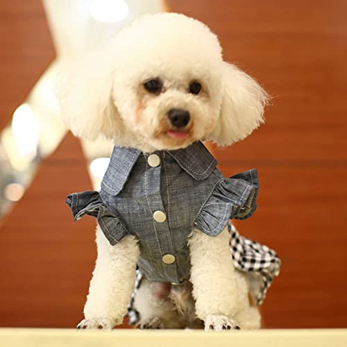Gyuzh Dog Bubble Bowknot Skirt Dog Cowboy Princess Dresses Puppy Tutu Skirts Summer Dog Dress For Dog Girls Small Medium Dog #TOP3