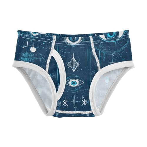 KLL Evil Eye Circle White Obsidian Little Boys Cotton Nighttime Underwear Breathable Undies
