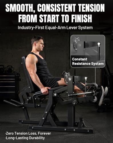 Image of Mikolo Leg Extension and Curl Machine, Adjustable Leg Curl Machine for Home Gym, Seated Leg Extension and Lying Leg Curl Machine, Leg Workout Equipment with 1:1 Resistance System