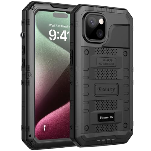 Coque Étanche iPhone 15 Beeasy en métal renforcé avec protection militaire 360