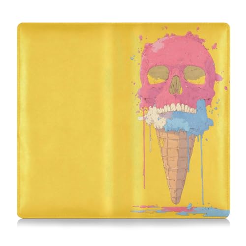 Car Registration and Insurance Holders Skull Ice Cream Print, PU Leather for License Documents Cards2