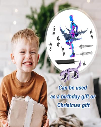 Image of Dummy 13, T13 Action Figure, Action Figure,3D Printed T13 Multi-Jointed Movable, Dummy Hand Painted Figure, Desktop Decorations Game Gifts, (Laser Purple)