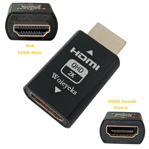 HDMI EDID Emulator Passthrough Adapter,Female Port Connected to an External Display,for Extender/KVM Switch/AV Receiver/Video Splitters Support 1920x1080@60(1 Pack)